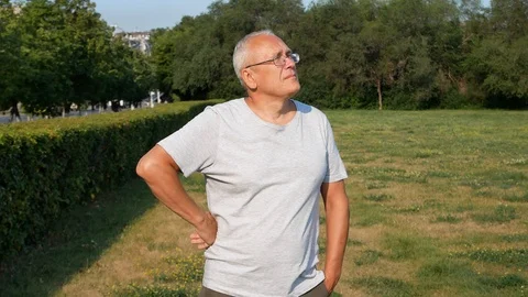 An Old Spectacled Man Looking up Intently Stock Footage 114651804