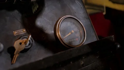 Old speedometer on the dashboard Stock Footage 156100705