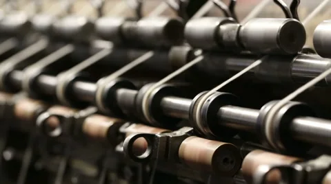 Old spinning machine works  Stock-Footage 51626240