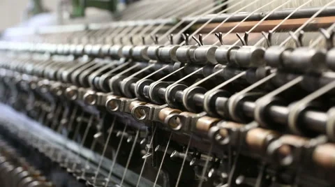 Old spinning machine works Stock Footage 51626292