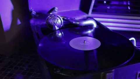 Old spinning record 動画素材 97674861