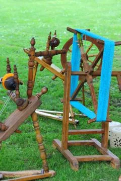 Old spinning wheel Stock Photos