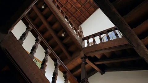Old Spiral Staircase Video stock 46516156