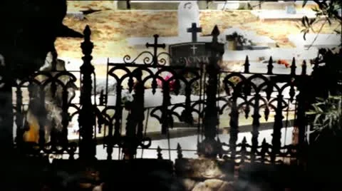 Old Spooky Cemetery Stock Footage 11914392