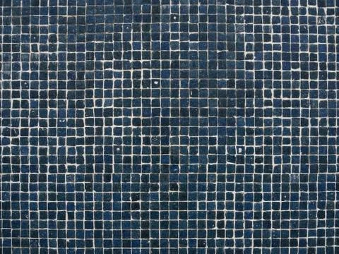 Old square blue tile texture background Stock Photos