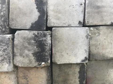 Old square concrete blocks Stock Photos