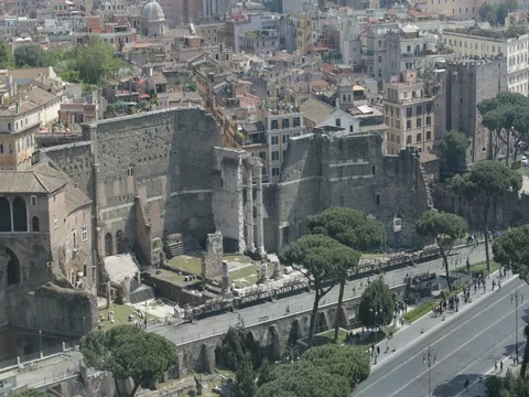 Old square with people and visiting tourists Stock Footage 74488344