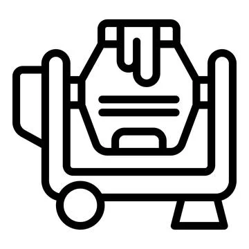Old stack cement mixer icon outline vector. Truck beton Stock Illustration
