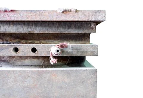 Old stack of plastic mold isolated on whtie background Stock Photos