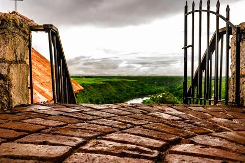 Old staircase in the castle Stock Photos