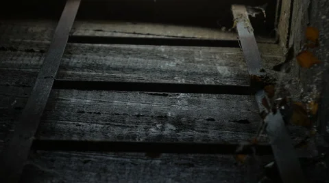 Old staircase in the technical basement Video stock 68633280