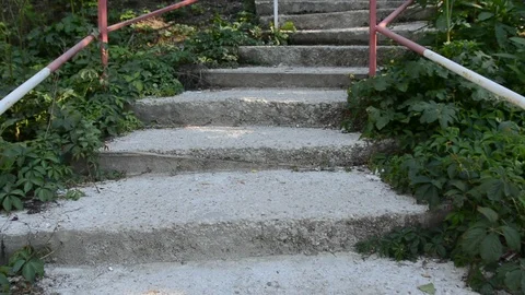Old stairs in the park Видео 92114371
