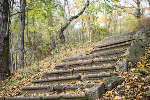 Old stairs in th fall Stock Photos