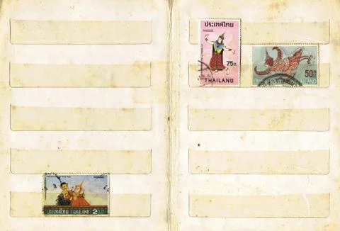 Old stamp album background  texture Stock Illustration