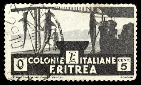 Old stamp from Eritrea Stock Photos