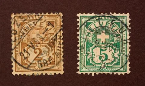 Old stamps Stockfoto's