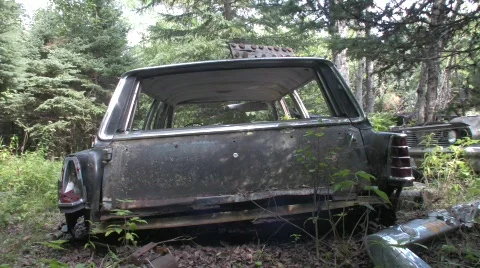 Old station wagon Stock Footage 507035