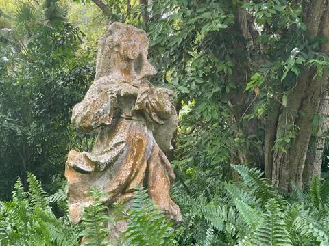 Old statue in the garden Stock Photos