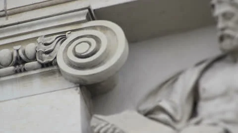 Old statue pan right Stock Footage 24745233
