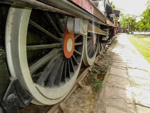 Old steam engine at Rail Museum located in the center of New Delhi. Stock Photos