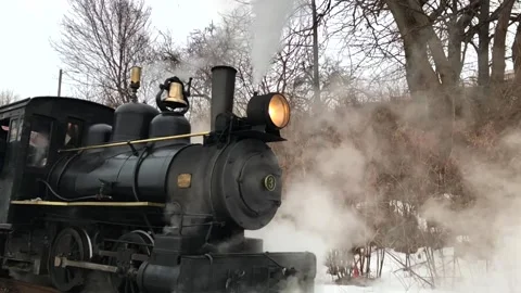 An old steam engine in slow motion Stock Footage 134303470