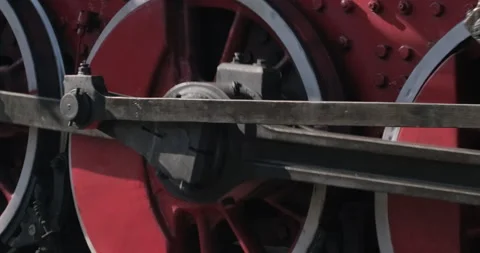 Old steam locomotive moving on rails | Stock Video | Pond5
