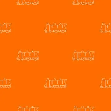 Old steam locomotive pattern vector orange Stock Illustration