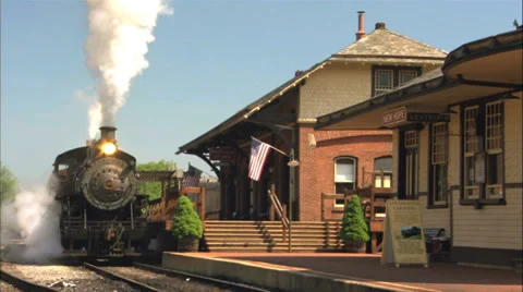 Old Steam Train 1 Stock Footage 28336451