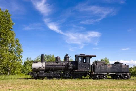 Old Steam Train Engine with Copy Space Stock Photos