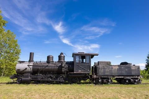 Old Steam Train Engine with Copy Space Stock Photos