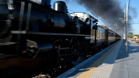 Old steam train Stock Footage