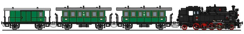 Old steam train Stock Illustration