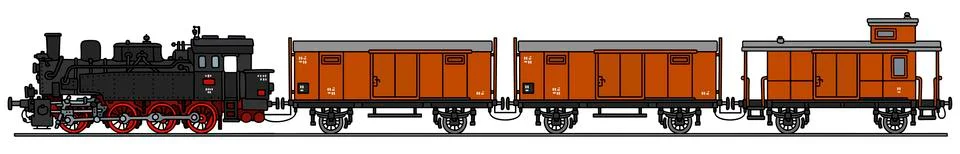 Old steam train Stock Illustration