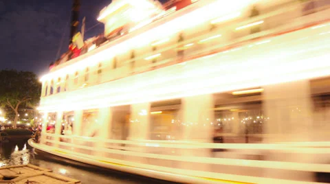Old Steamboat at Night (Timelapse) Vidéo 34976129