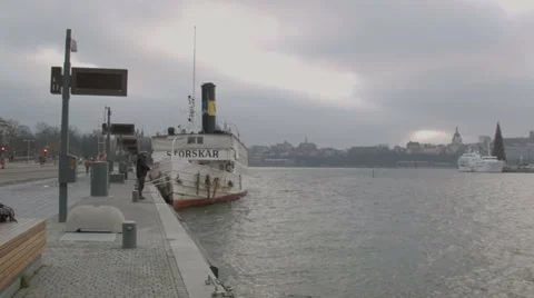 Old steamer Stock Footage 33994803