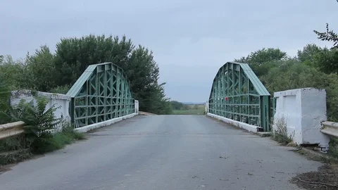 Old steel bridge Stock Footage 98465480