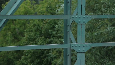 Old steel bridge Video stock 98469073