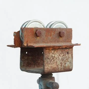 Old steel pulley roller Stock Photos