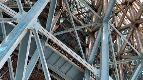 Old steel structure. Rust of metals Stock Footage 256027953