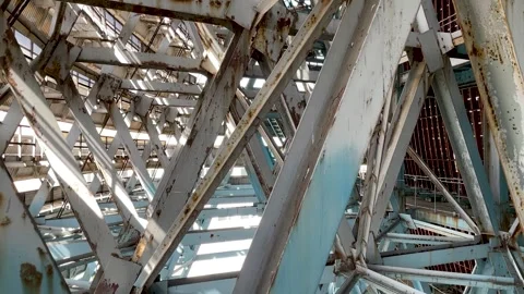 Old steel structure. Rust of metals Stock Footage 256028015