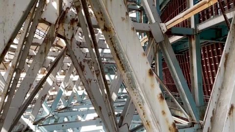Old steel structure. Rust of metals Stock Footage 264160058