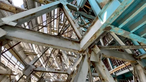 Old steel structure. Rust of metals Stock Footage 298521961