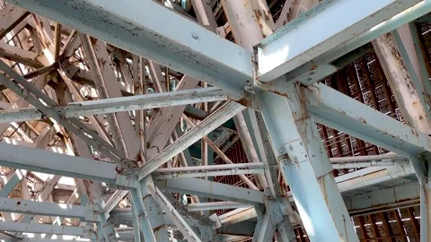 Old steel structure. Rust of metals Stock Footage 298522120
