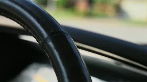 Old steering wheel Stock Footage 12476283