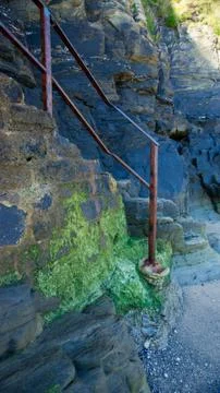 Old steps in the rocks Foto stock