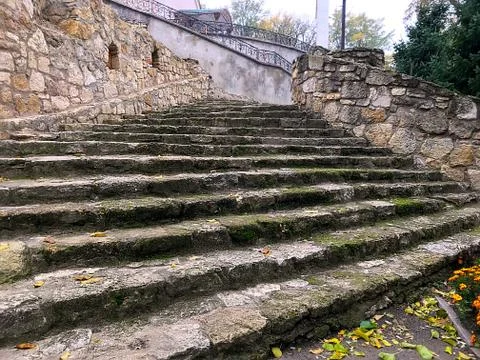 The old steps of the temple. Stock Photos