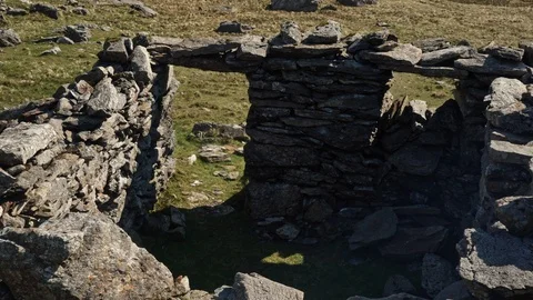 Old stone age ruins Stock Footage 122139931