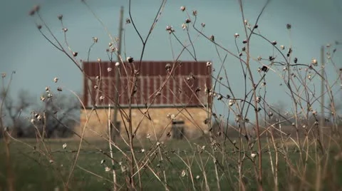 Old Stone Barn Rack Focus Stock Footage 11876655