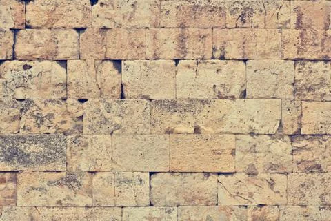Old stone blocks wall as background Stock Photos