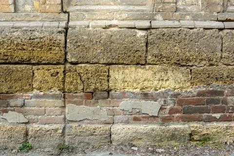 Old stone brick wall background Stock Photos